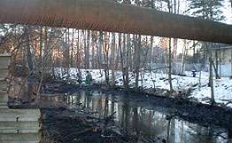 В воды Дулева ручья, впадающего в реку Клязьма, вылилось до 500 тонн нефтепродуктов. Фото: РИА Новости