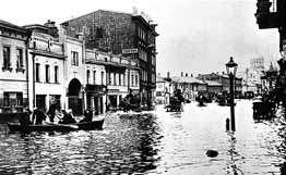Наводнение в Москве в 1908 году. Дорогомилово. Фото: РИА Новости