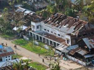 Разрушенные дома в Мьянме. Фото AFP