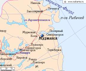 Мурманск. Карта с сайта www.mojgorod.ru