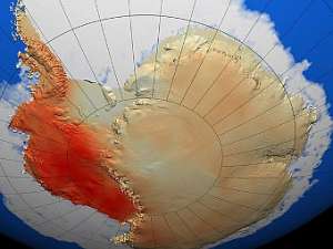 Карта Антарктики. Темным цветом показаны наиболее потеплевшие регионы. Изображение авторов исследования