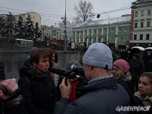 17 ноября представители инициативных групп Москвы и Подмосковья, а также экологических организаций провели пресс-конференцию &quot;под открытым небом&quot;. Фото: Greenpeace