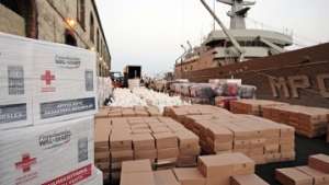 Гуманитарная помощь для пострадавших от землетрясения на Гаити на пирсе в порту Веракруса. Фото: РИА Новости