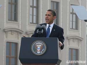 Президент США Барак Обама. Фото: Greenpeace