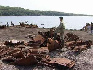 Акваторию вокруг острова Русский очищают от затонувших судов. Фото: Вести.Ru