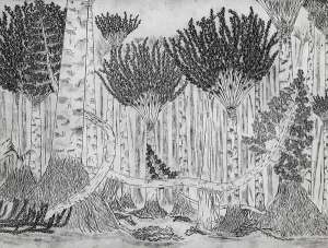 Реконструкция древнего леса (рисунок Frank Mannolini).