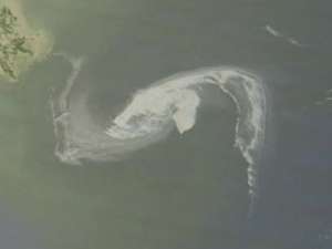 Вблизи платформ компании Shell в Мексиканском заливе обнаружено нефтяное пятно. Фото: Вести.Ru