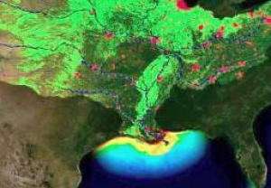 Карта загрязнения океана удобрениями. Фото с сайта http://www.sciencedaily.com