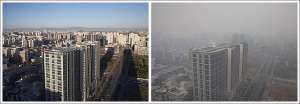 Такой разный Пекин со смогом и без... (Фото Peter Barwick.)