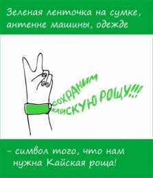 Жители Иркутска повязали зеленые ленты, протестуя против вырубки городского леса. Фото: http://lesvesti.ru